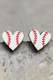Heart Sports Baseball Football Stud Earrings