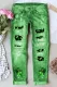 Green Shamrock Clover Ripped Casual Jeans