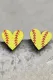Yellow Heart Sports Baseball Football Stud Earrings