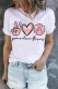 Peace Love Flower Graphic Round Neck Casual T-Shirts