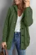 Green Twist Pattern Knit Button Front Hooded Cardigan