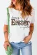 Leopard Easter Graphic Round Neck Casual T-Shirts