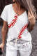Baseball V Neck Shift Casual T-Shirts