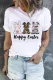 Happy Easter Bunny Graphic Shift Casual T-Shirts