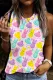Easter Bunny Round Neck Casual Tank Tops