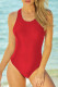 Solid Cross Criss Round Neck Bodycom Basic One Pieces