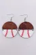 Half Circle Panel Baseball Sport Earrings