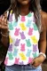 Evaless Bunny Round Neck Casual Tank Tops