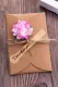 Pink carnation Vintage Kraft Paper Dry Flower Creative Diy Holiday Greeting Card