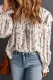 Tiered Ruffled Bishop Sleeve Floral Blouse