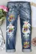 Cinco de Mayo Air Guitar Graphic Ripped Shift Casual Jeans