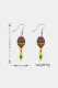 Hand Bell Color Stripe Fifth of May Cinco de Mayo Earrings