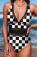 Plaid Shift Casual One-Piece Swimsuits