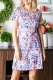 Floral Round Neck Sheath Casual Dresses
