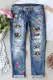 Cinco de Mayo Floral Graphic Ripped Shift Casual Jeans
