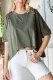 Solid Cut-out Round Neck Oversized Casual T-Shirts