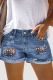 Multicolor Floral Graphic Ripped Shift Casual Denim Shorts