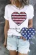 American Flag Star and Stripe Reversible Flip Up Sequin Round Neck Shift Casual T-Shirts