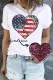 American Flag Leopard And Heart-shape Reversible Flip Up Sequin Shift Casual T-Shirts
