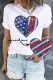 American Flag Leopard And Heart-shaped Stripe Reversible Flip Up Sequin Shift Casual T-Shirts