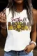 Leopard Softball Sunflower MOM Graphic Round Neck Shift Casual Tank Tops