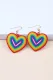 Rainbow Strip Heart Earrings