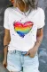 Rainbow Round Neck Casual T-Shirts