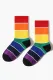 Rainbow Stripe Vibrant Socks Pride Month Athletic Cotton Socks