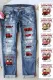 Personalized Custom Valentine' Ripped Plaid Straight Legs Jeans