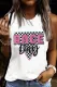 Race Day Checkerboard Round Neck Shift Casual Tank Tops Pink