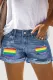 Rainbow Pride Moon Shift Casual Non-elastic Jeans Denim Shorts