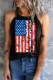 American Flag Round Neck Casual Tank Tops