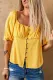 Button U Neck Fit and Flare Casual Blouse