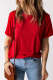Bright Red Solid Color Crew Neck Tee