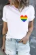 Rainbow Pride Moon Heart-shaped Round Neck Shift Casual T-Shirts