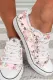 Pink Floral Flats Canvas Shoes