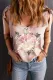 Floral Knot V Neck Casual Basic Tank Tops