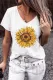 sunflower V Neck Casual T-Shirts