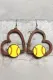 Softball Heart Wooden Earrings
