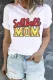 Softball MOM Letter Round Neck Shift Casual T-Shirts