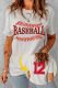 Personalized Custom Baseball Letter Number Double Graphic Print Ripped Short Sleeve T-Shirt