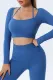 Ribbed Long Sleeve Cropped Yoga Top
