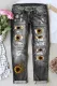 Sunflower Graphic Shift Casual Ripped Jeans