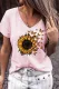 Sunflower Butterfly V Neck Shift Casual T-Shirts