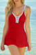 Solid Colorblock V Neck Flared Bodycom Sexy One Pieces