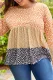 Plus Size Colorblock Blooming Daisy Long Sleeve Flowy Top