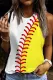 Softball Sport Graphic Round Neck Shift Casual Tank Tops