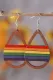 Pride Moon Rainbow Arrow Droplet Reversible Wooden Earrings