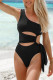 Solid Cut-out Knot Sheath Active One Pieces Swimsuits