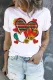 Cinco de Mayo Heart Colorful Stripe Graphic Round Neck Shift Casual T-Shirts